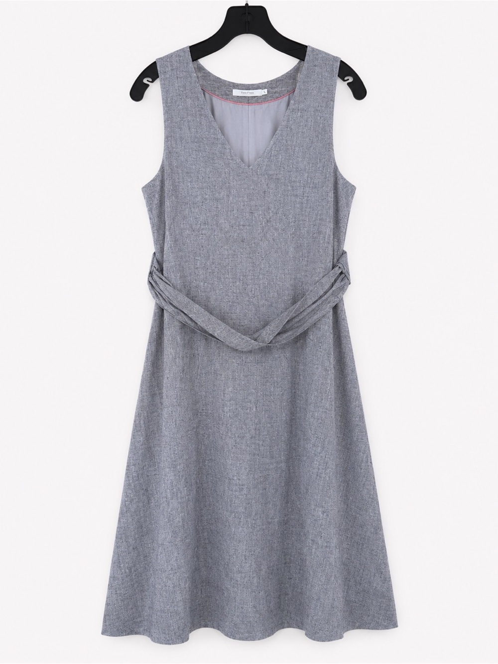 Boden Sleeveless V-Neck Midi Dress in Light Gray